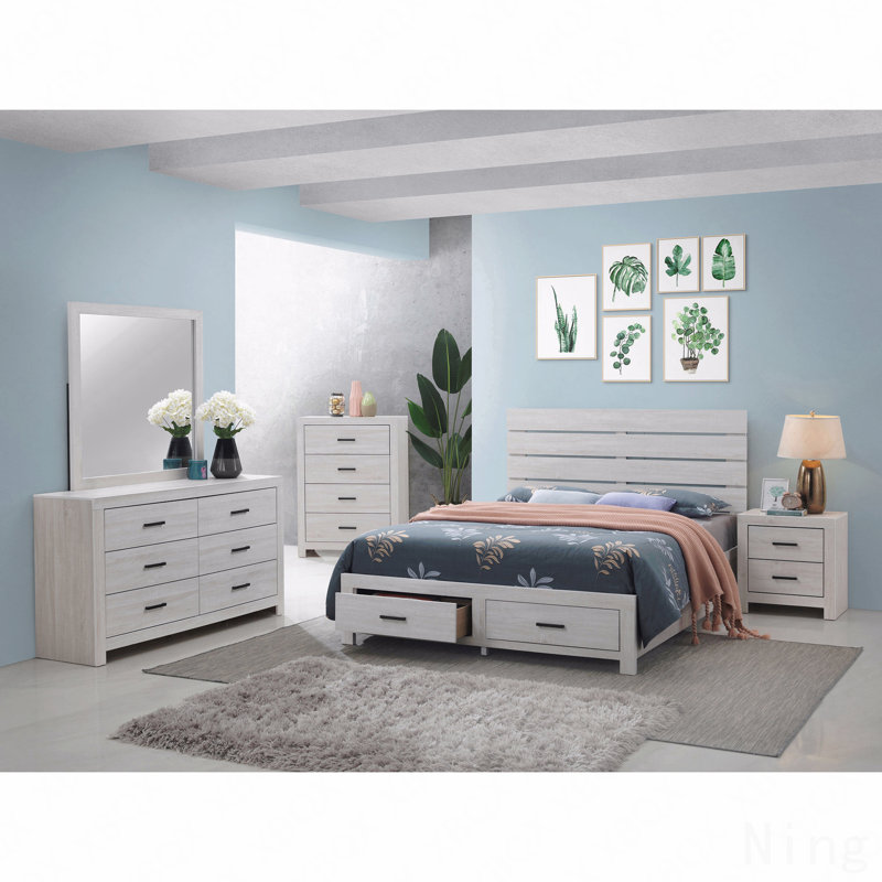 Commode 4 tiroirs, rectangulaire, Blanc