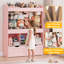 Boîte de rangement pour jouets H 51,7 po, rangement pour animaux en peluche de grande capacité avec 2 tiroirs de rangement mobiles, 3 cubes de rangement, bibliothèque pour chambre d'enfant, salle de jeux (rose)-448700045
