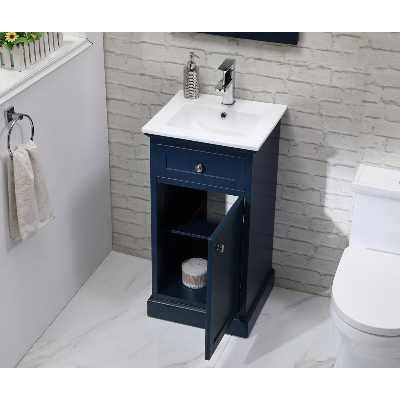 Ensemble de meuble-lavabo simple 18 po Ameriah, Bleu