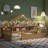 Full Size Floor Bed with Light, Wood Floor Bed with Storage Bookshelves, Floor Bed with Roof Shape for Kids,Natural-1718051476-1718051465
