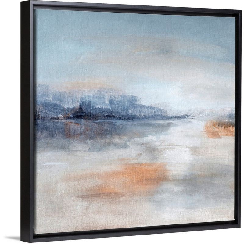 Aqua Terra - reproduction d'art sur toile, H 13,7 po x l 13,7 po x P 1,75 po, Cadre flottant noir