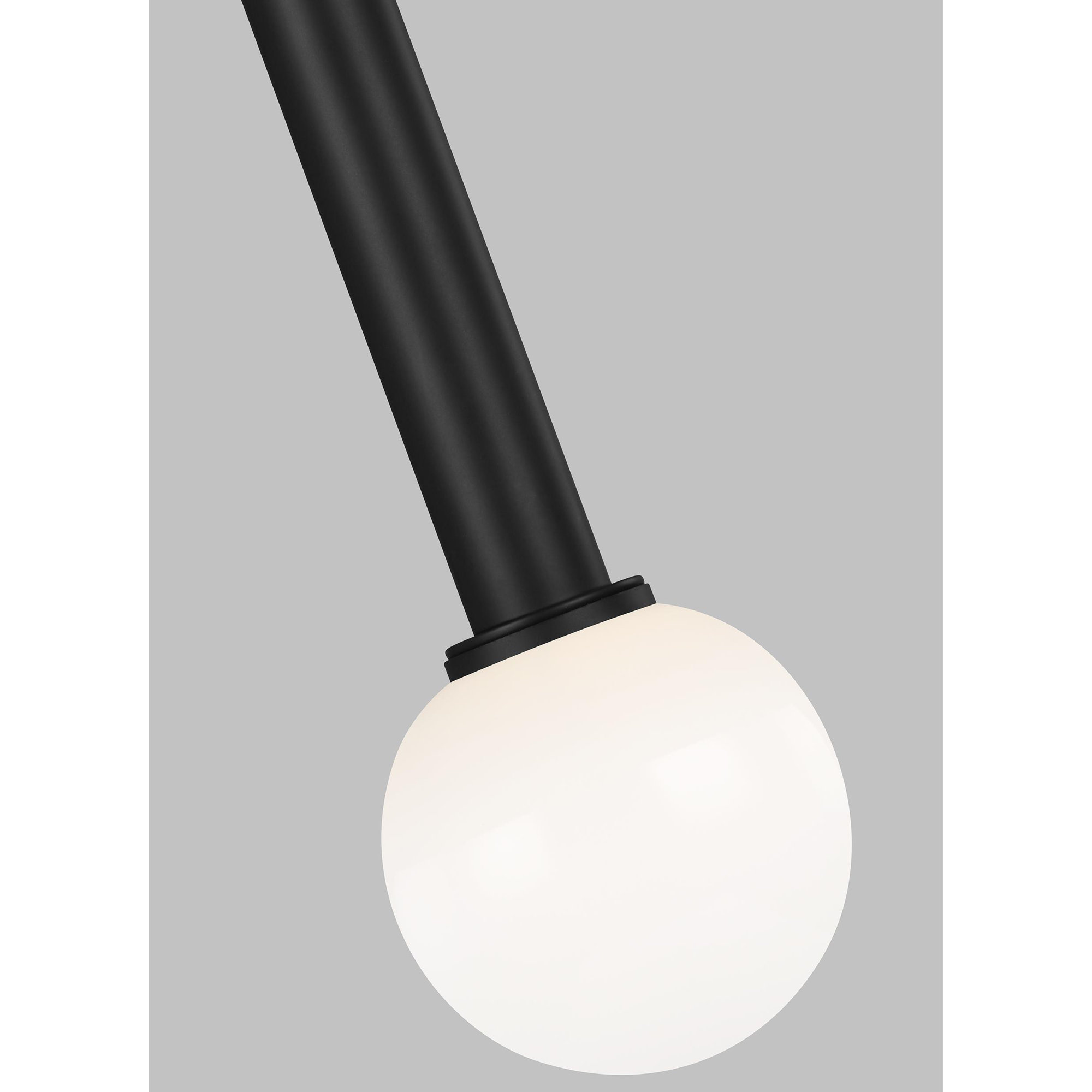 Allegra Single Light Glass Dimmable Pendant, 20" H x 8" W x 8" D, Midnight Black