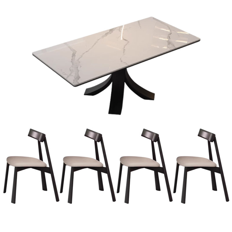 Ensemble de table de salle à manger Modern Rock, H 29,52 po x L 55,11 po x l 31,49 po