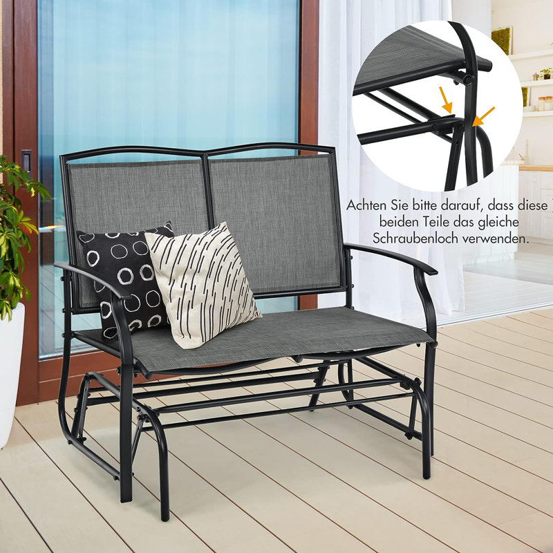 Shirleysburg Metal Outdoor Bench, Grey