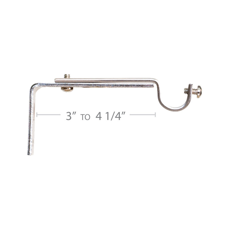 Revolve Adjustable Single Curtain Rod, Antique Silver, 3" H x 108" W x 5" D