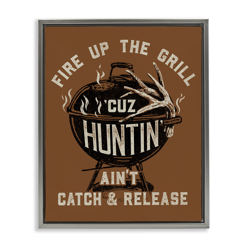 Cadre flottant de chasse Fire Fire, Cadre flottant gris lustré, H 21 po x l 17 po