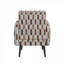 Chaise avec accoudoirs d'appoint en tissu de polyester riche et rayée rouge riche avec pieds en bois massif