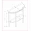 Table basse demi-lune aspect bois taupe foncé - 2 niveaux d'économie d'espace pour les petits espaces