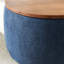 Repose-pieds rond avec rangement 2 en 1, polyvalent comme table de bout et repose-pieds, tissu peu encombrant-1555646788