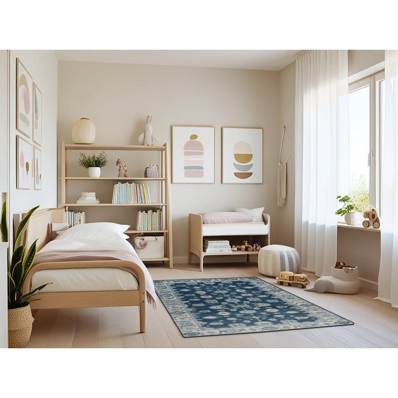 Machine Washable Overdyed Gray Area Rug, Rectangle 4' x 6'