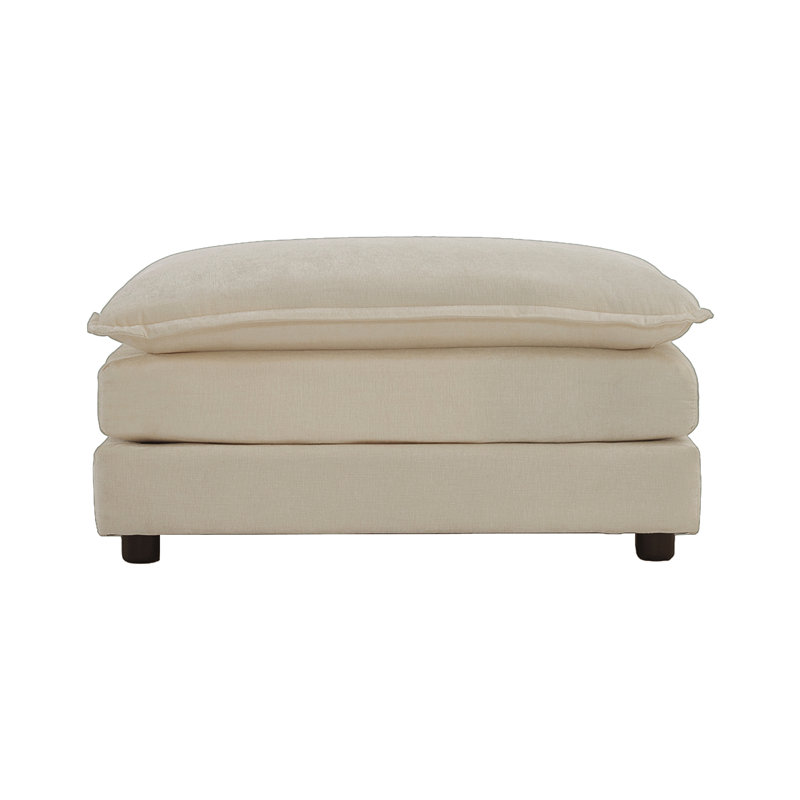 Repose-pieds en tissu chenille à combiner avec un canapé 2 places, un canapé 3 places et un canapé 4 places, Beige