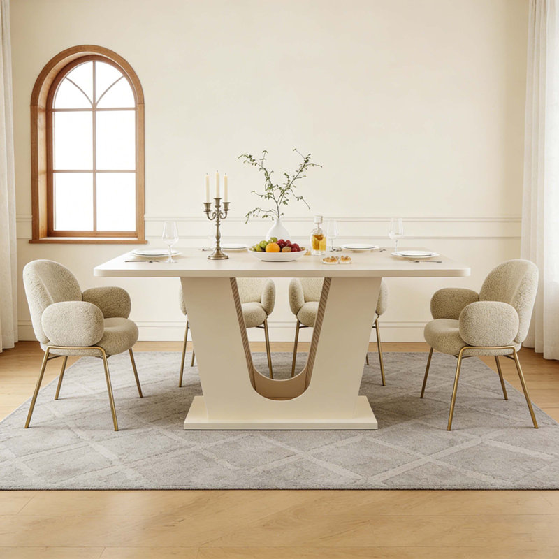 Modern Kitchen Dining Table With U-shaped Base