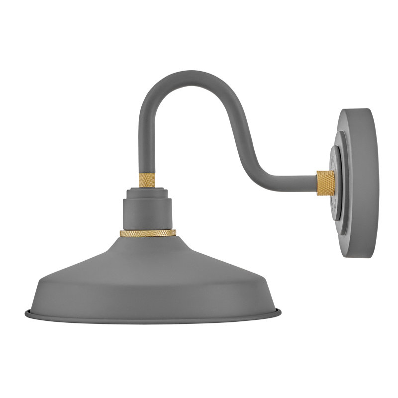Hinkley Foundry Outdoor Gooseneck Barn Light Wall Lantern, Dark Matte Gray