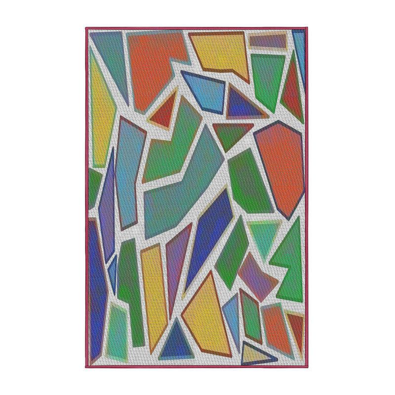 Tapis de zone rose à motif, Rectangle 3 pi x 5 pi