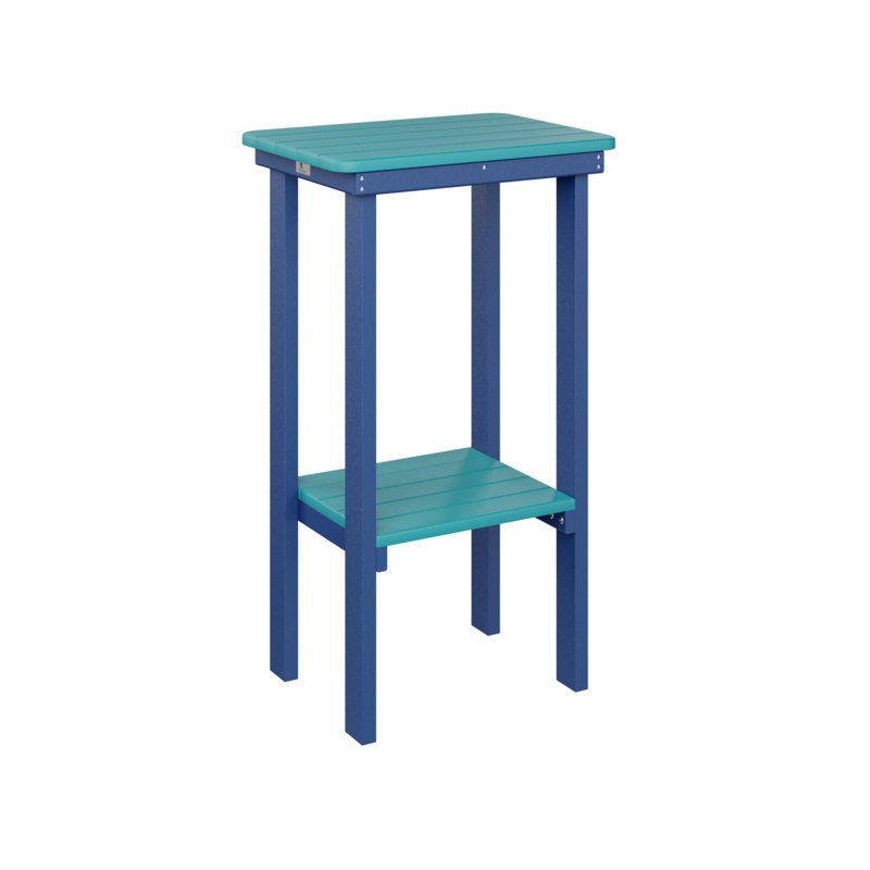 Berlin Gardens Rectangular End Bar Table, Pacific Blue, Aruba Blue
