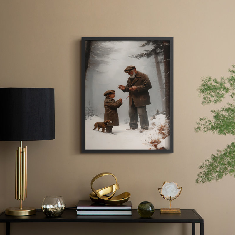 Art des Fêtes de Noël - série 2 - CCXI, reproduction encadrée - bois massif, H 30 po x l 24 po, Noir, noir, noir, noir
