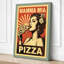 Mamma Mia Pizza Retro - Wrapped Canvas-1956367267-1956367269