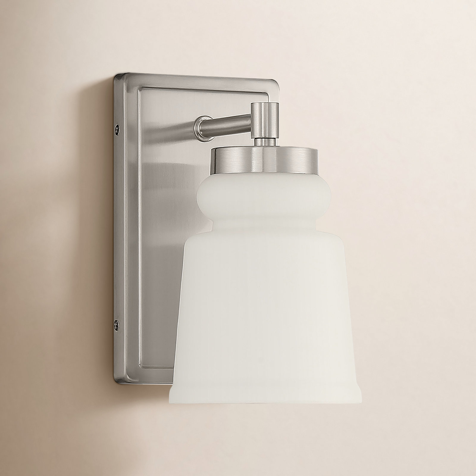 Grosseto Single Light Dimmable Armed Sconce, Nickel
