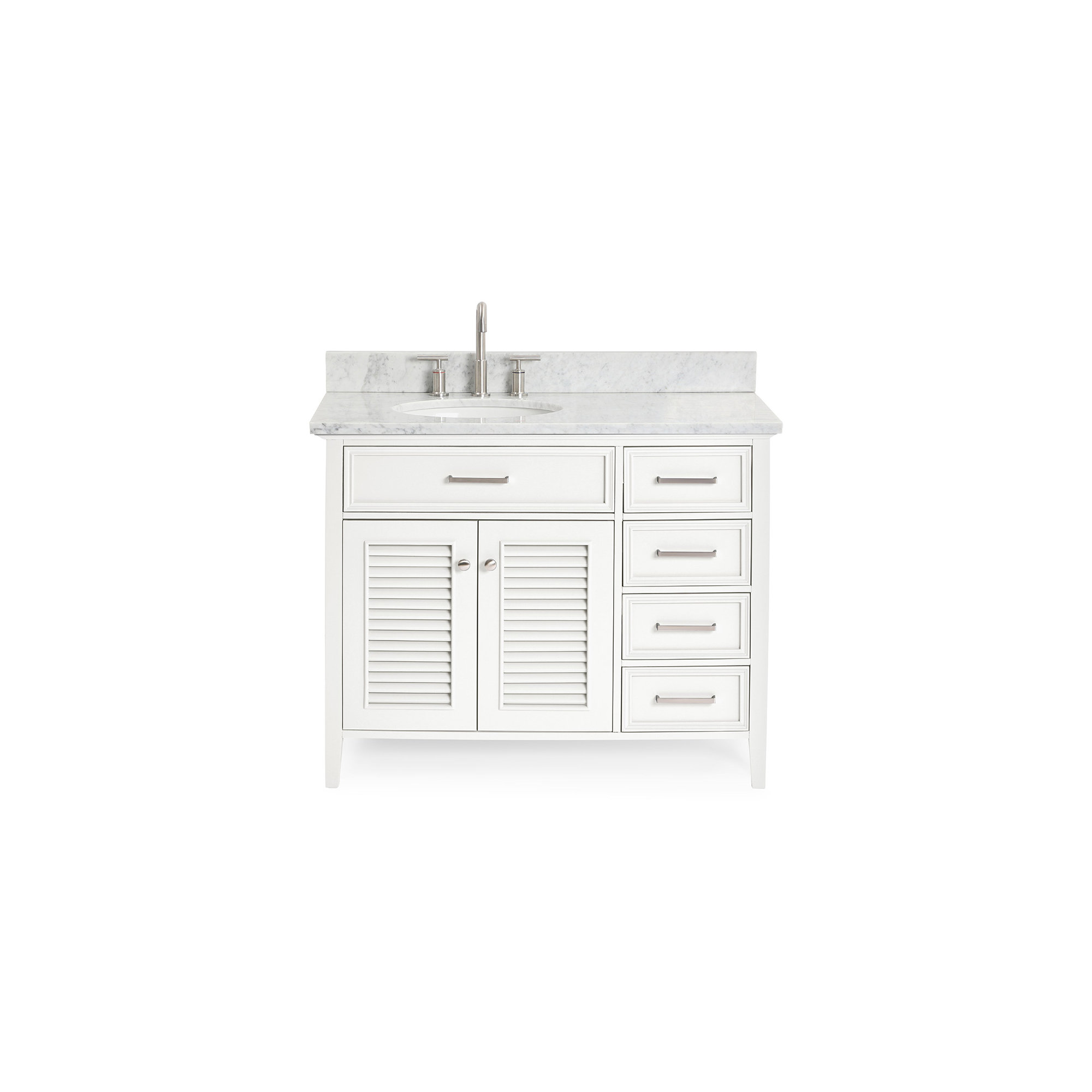 43'' Single Bathroom Vanity, Left, White