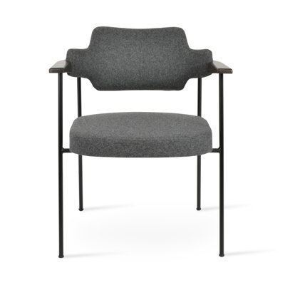 Palu Upholstered Walnut Arm Chair