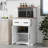 Cabinet Wooden Kitchen Pantry Storage Microwave Cabinet With Storage Drawer