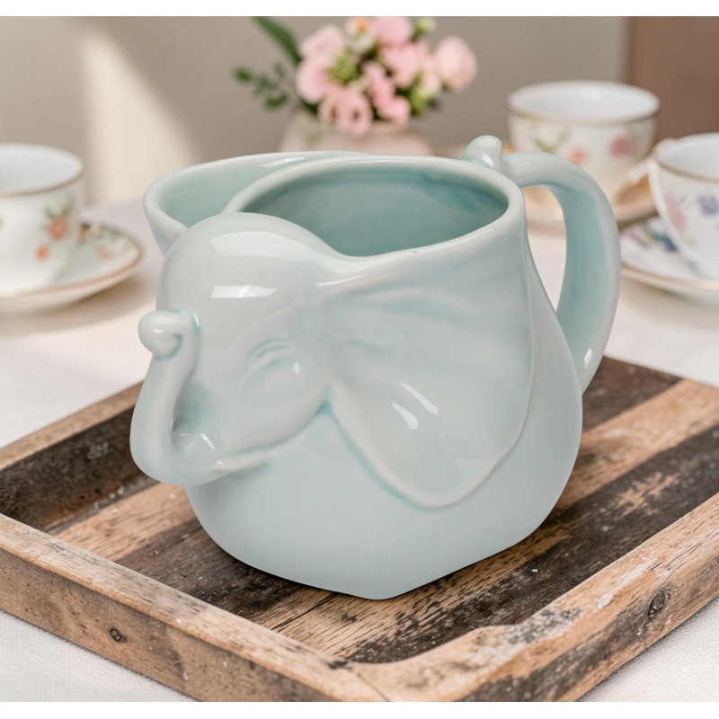 Elephant Teacup With Teabag Holder