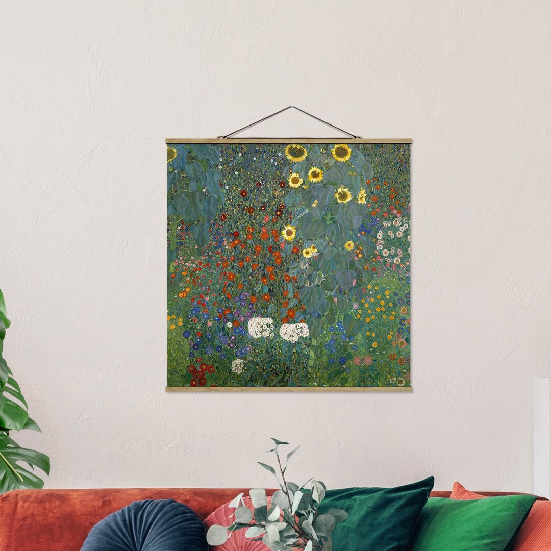 Stoffbild Garten Sonnenblumen von Gustav Klimt