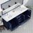 Navy Blue Double Bath Vanity 84 In. W X 22 In. D, With White Quartz Top-117978782