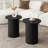Serwon Pedestal Wood Round End Table Set
