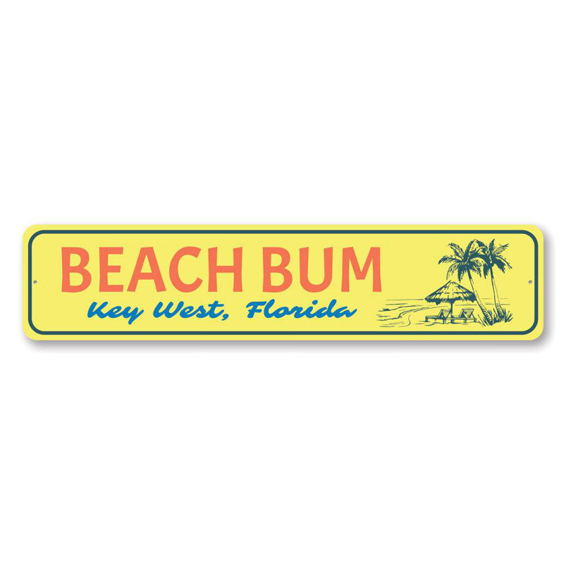 Panneau en aluminium Beach Bum Key West, H 6 po x l 24 po x P 0,06 po