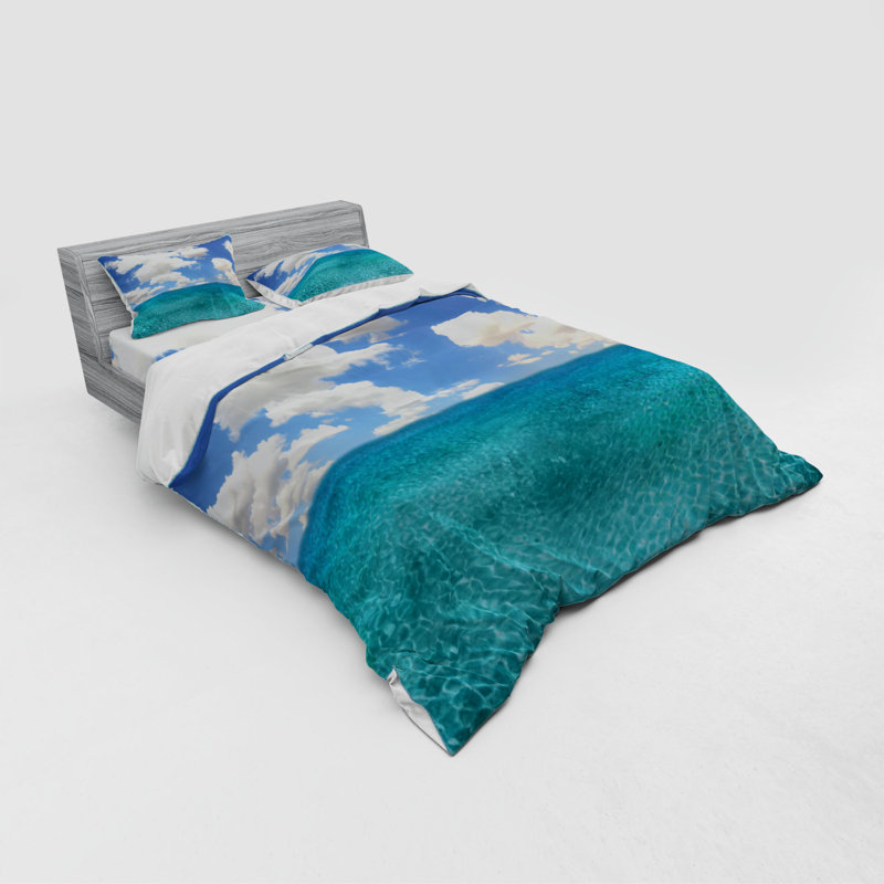 Coastal Polyester Duvet Cover, Queen Duvet Cover + 3 Additional Pieces
