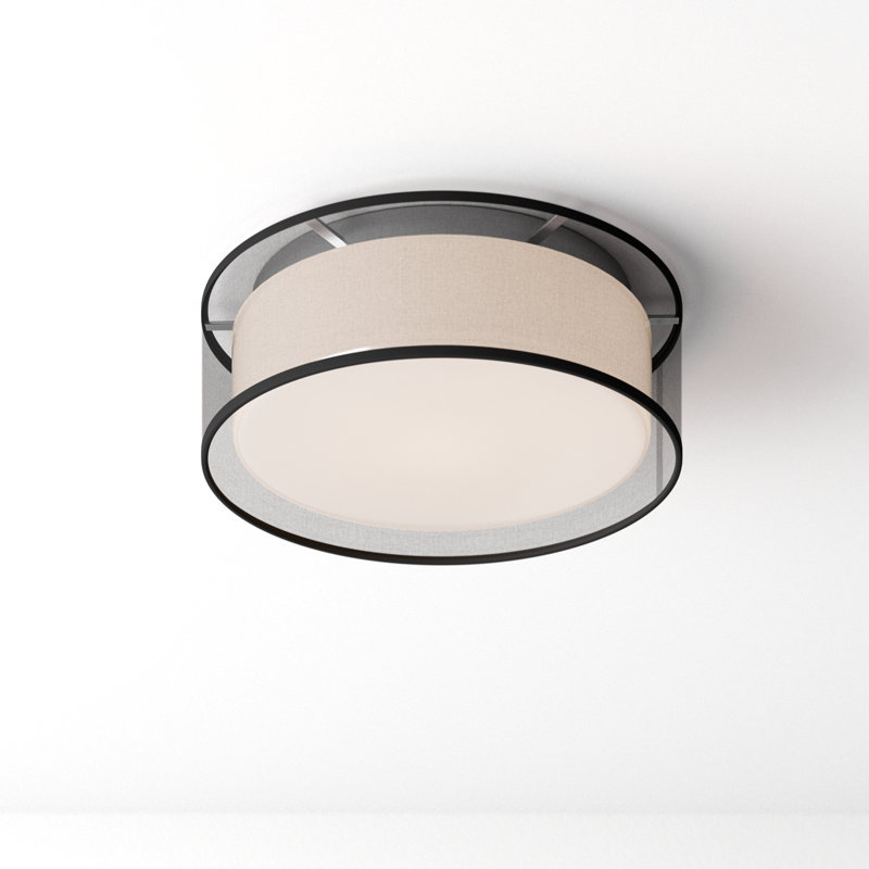Jessalyn LED Flush Mount, 5.5" H x 16" W x 16" D, Black Organza