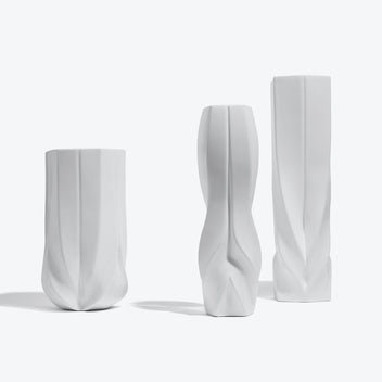 BRAID Porcelain Table Vase, White