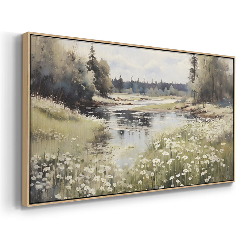Paysage, série III - Xxii - Toile tendue avec châssis encadré - Prêt à être accroché, H 21 po x l 41 po, Blanc