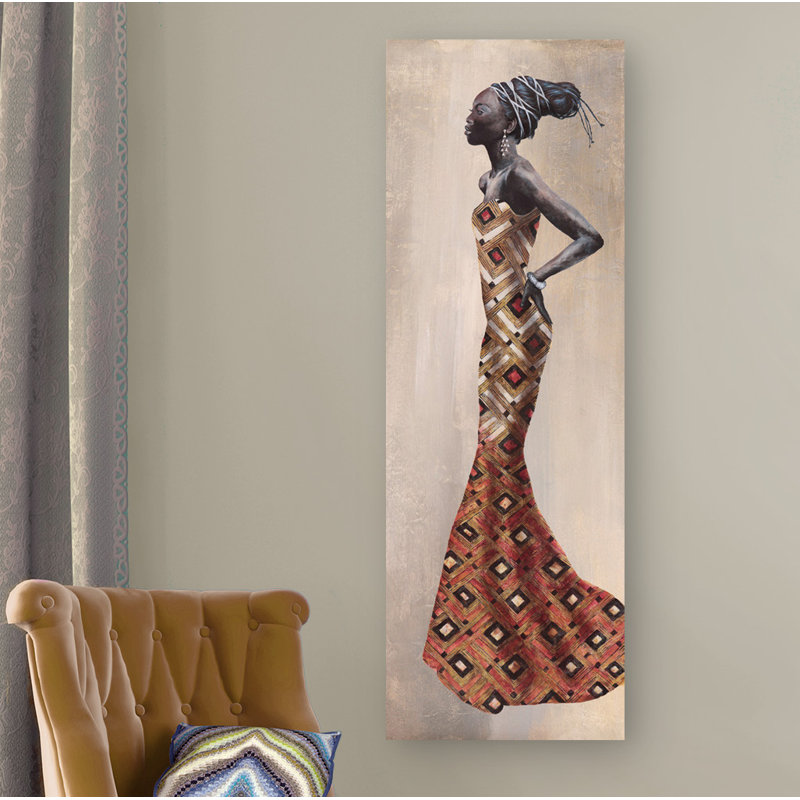 Princess Of Africa by Sonya Duval - Wrapped Canvas Painting, 120cm H x 40cm W x 4cm D