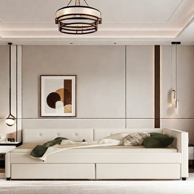 Arnhem Upholstered Daybed with USB and 2 Drawers by Latitude Run