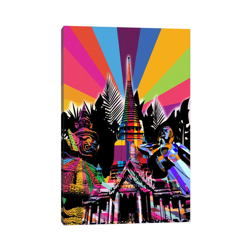 Bangkok Psychedelic Pop by 5by5collective - Gallery-Wrapped Canvas Giclée on Canvas, Canvas, 30.48 cm H x 45.72 cm W