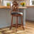Swivel Upholstered Stool with Solid Wood Frame-791578196-791578197