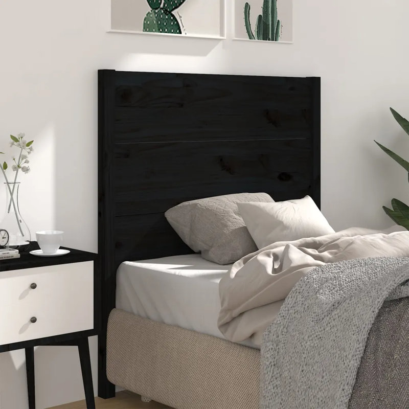 Manseau Solid Wood Headboard, Black, Single (3'2)