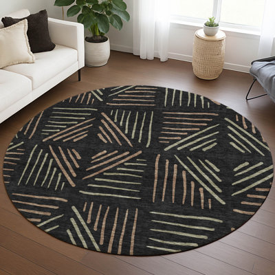 Machine Washable Indoor/Outdoor Kugler ACN2413 Geometric Rug