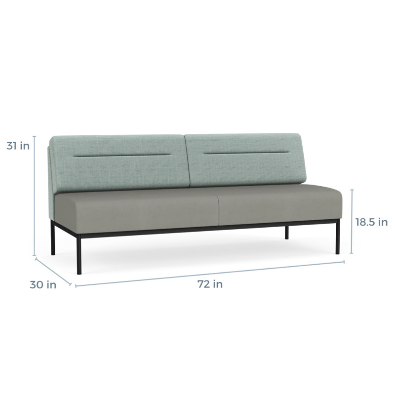Canapé Darsey, Sans alimentation, Noir, Chambray écume de mer; Patriot Plus colombe