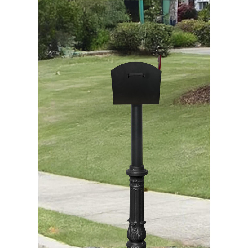 Winfield Whitney Single Mailbox With Handford Post And Ornate Base