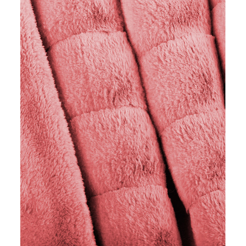 Knitted Throw Blanket, Sugar Coral, 127cm W x 152.4cm L