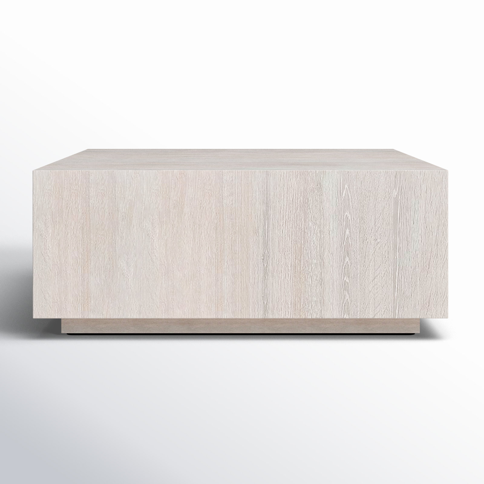 Taryn 42" Block Coffee Table, White Wash