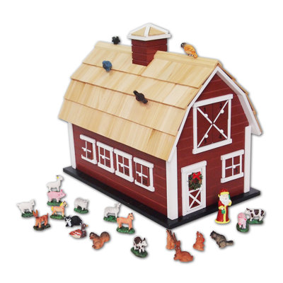 Calendrier de l’Avent en forme de grange de Noël
