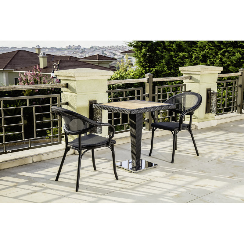 Stacking Patio Dining Armchair Bali, Black