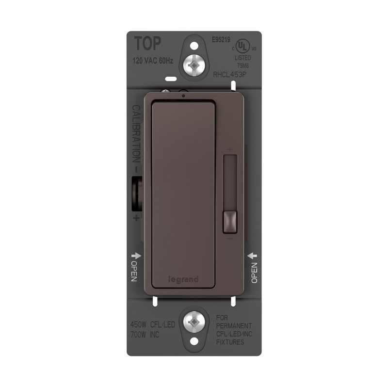 Legrand Radiant Cfl/led Single Pole/3-way Dimmer, Dark Bronze, Bronze, Gris foncé