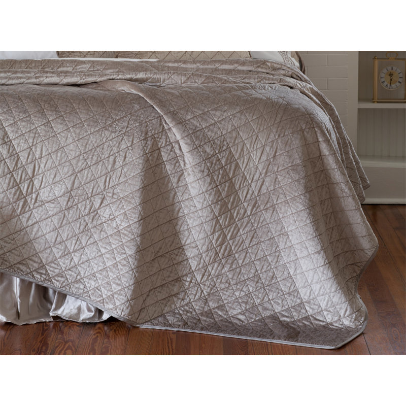 Chloe Velvet Coverlet, Champagne, Queen 