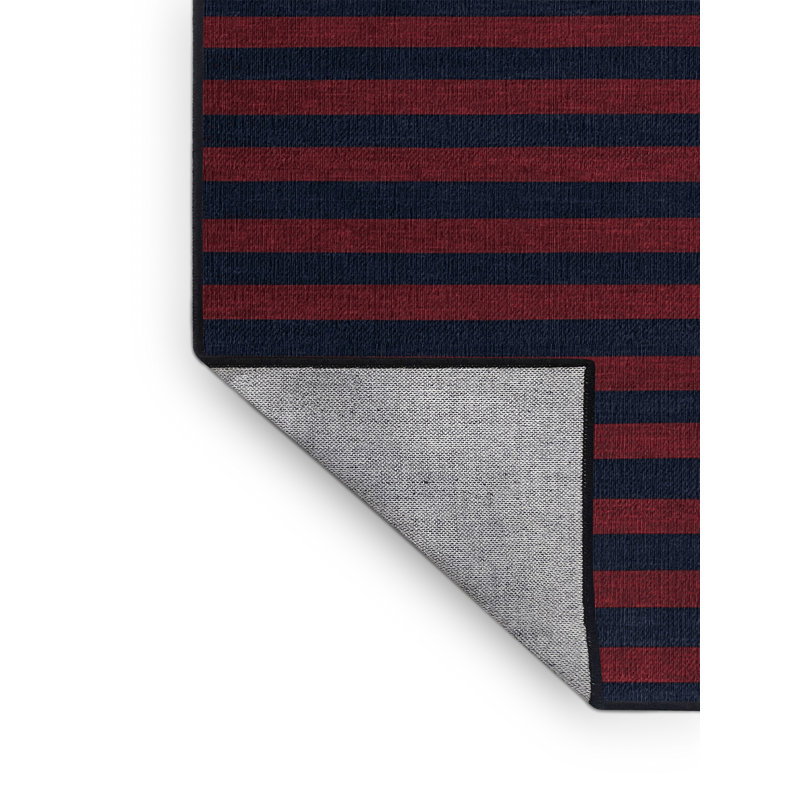 Tapis gris à rayures horizontales lavable à la machine, Carré 7 pi