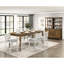 Chaises à hauteur de comptoir de 2 avec aspect blanc antique, siège gris confortable, dossier, structure en bois, pour la salle à manger, assemblage requis
